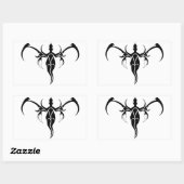 ゾウの部族の入れ墨 – 白黒 長方形シール (シート)