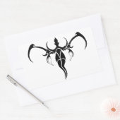 ゾウの部族の入れ墨 – 白黒 長方形シール (封筒)