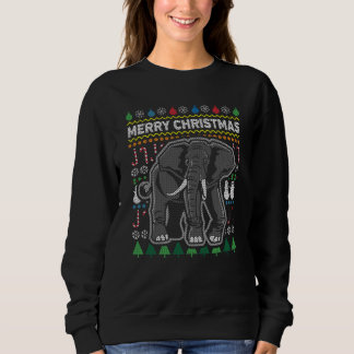 ゾウの醜いクリスマスセーター野生生物シリーズ スウェットシャツ