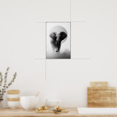 ゾウの霧抽象芸術 ポスター (キッチン)