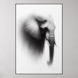 ゾウの霧抽象芸術 ポスター