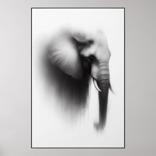 ゾウの霧抽象芸術 ポスター (正面)