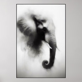 ゾウの霧抽象芸術 ポスター