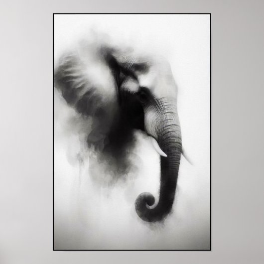 ゾウの霧抽象芸術 ポスター (正面)