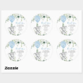 ゾウの風船の緑の赤ちゃんシャワーだ ラウンドシール (シート)