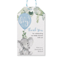 ゾウの風船の赤ちゃんシャワーメッセージカード