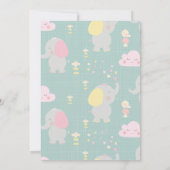 ゾウの風船ミニマル水彩スクリプト 招待状 (裏面)