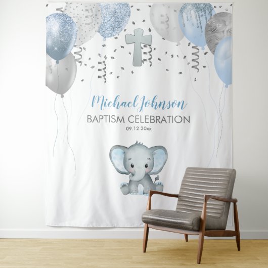 ゾウの風船 水彩 洗礼 タペストリー (インサイチュ)