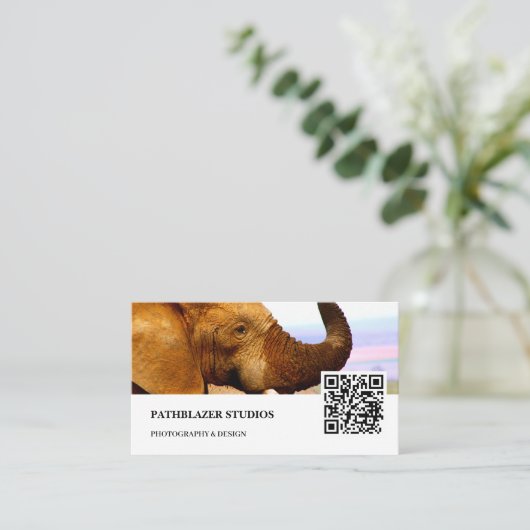 ゾウの香り |野生生物の写真 | 名刺 (スタンド正面)