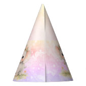 ゾウの1歳の誕生日おめでとう女の子 パーティーハット (裏面)