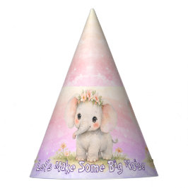 ゾウの1歳の誕生日おめでとう女の子 パーティーハット