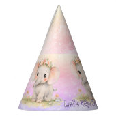 ゾウの1歳の誕生日おめでとう女の子 パーティーハット (左)