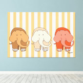 ゾウの3匹 キャンバスアート (インサイチュ (ウッドフロア))