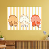 ゾウの3匹 キャンバスアート (インサイチュ (リビング))