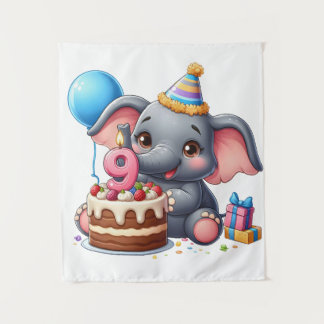 ゾウの9歳の誕生日 タペストリー