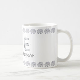 ゾウのE - たのしいアルファベットのカップデザイン コーヒーマグカップ