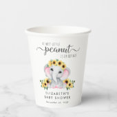 ゾウひまわり赤ちゃんガールシャワー 紙コップ (正面)