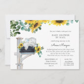 ゾウひまわり赤ちゃんシャワー(郵便) 招待状 (正面)