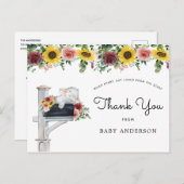 ゾウひまわり赤ちゃんシャワーbyメールありがとう ポストカード (正面/裏面)