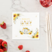 ゾウひまわり赤ちゃんシャワ男女兼用 スタンダードカクテルナプキン (インサイチュ)