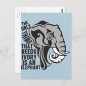 ゾウを救おう!トロフィーハンティングを禁止せよ ポストカード (正面/裏面)