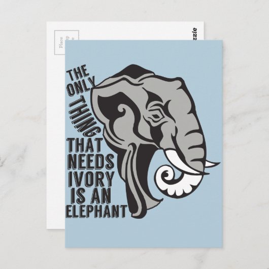 ゾウを救おう!トロフィーハンティングを禁止せよ ポストカード (正面/裏面)
