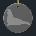 ゾウアザラシのオーナメントの灰色 セラミックオーナメント<br><div class="desc">変化のスタイルの選択の何れかであなたのためにちょうど印刷されるぬれたセメントの灰色の背景の新しいセメントの灰色のゾウアザラシ。</div>