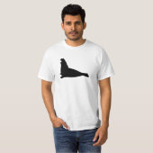 ゾウアザラシのワイシャツの黒 Tシャツ (正面フル)