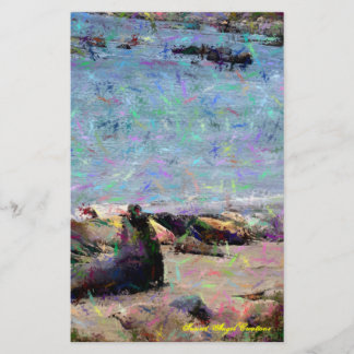 ゾウアザラシの日没の天使の文房具 便箋