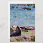 ゾウアザラシの日没の天使の文房具 便箋 (正面/裏面)