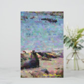 ゾウアザラシの日没の天使の文房具 便箋 (スタンド正面)