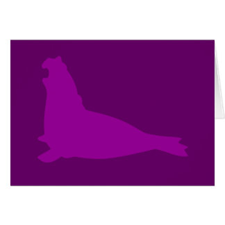 ゾウアザラシカード紫色