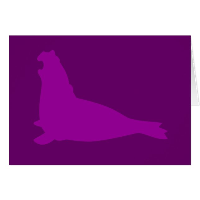 ゾウアザラシカード紫色 (正面横)