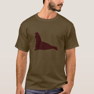 ゾウアザラシシャツチョコレートブラウン Tシャツ