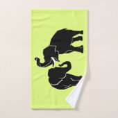 ゾウカスタムンカップル付きカラーバスタオル バスタオルセット (ハンドタオル)