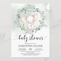 ゾウグリーンユーカリ葉のベビーシャワー