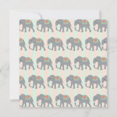 ゾウコかわいらしーラルピーチミントグリーンストライプの 招待状 (裏面)