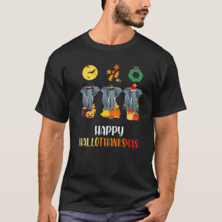 ゾウズハッピーハロサンクスマスカーフハロウィーンエレップ Tシャツ