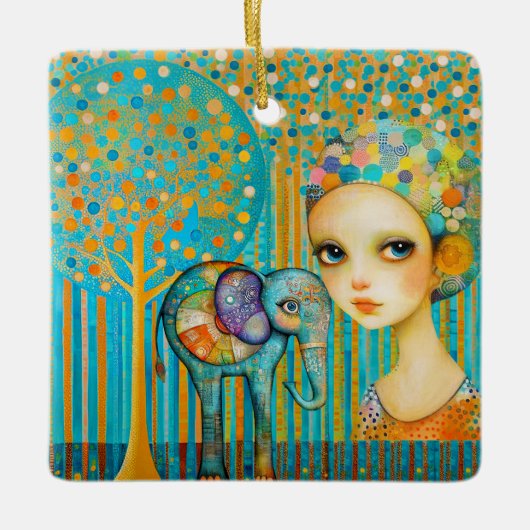 ゾウチャーム セラミックオーナメント (正面)