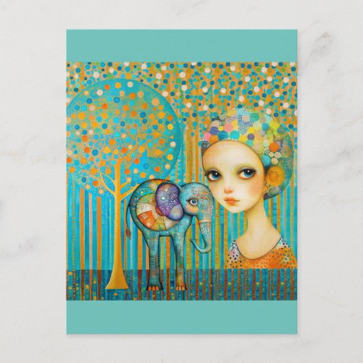 ゾウチャーム ポストカード (正面)