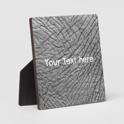 ゾウパーソナライズされた皮 フォトプラーク (正面)