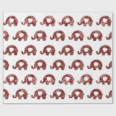 ゾウフローラグレーブルゴーニュ銅東洋 ラッピングペーパー (フラット)