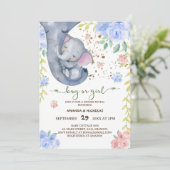 ゾウフローラピンクブルージェンダーリビール招待状 招待状 (スタンド正面)