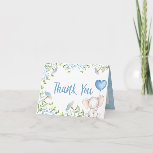 ゾウベビーサンキューカード 招待状 (正面)