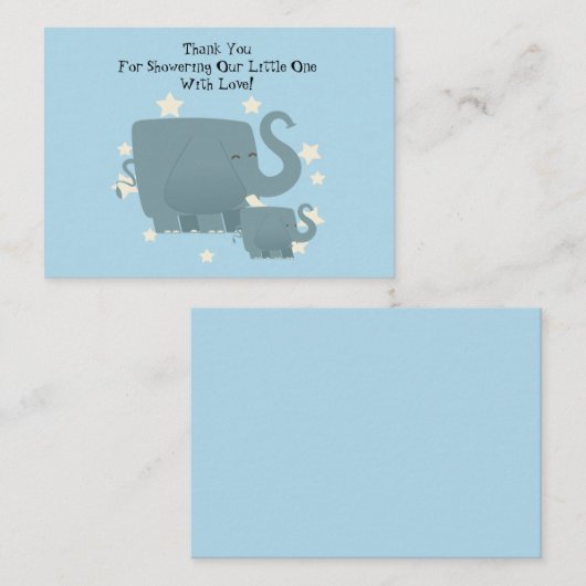 ゾウマザー及びそのベビーサンキューカード ノートカード (正面/裏面)