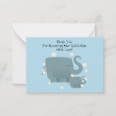 ゾウマザー及びそのベビーサンキューカード ノートカード (正面)