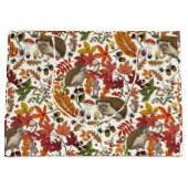 ゾウリムシと秋の森の植物の象牙色のデザイン ラージペーパーバッグ (正面)