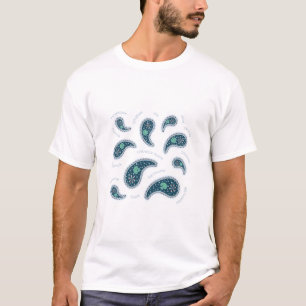 ゾウリムシペイズリー原生動物生物学研究灯 Tシャツ