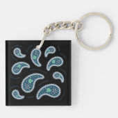ゾウリムシペイズリー原生動物生物学科学ブラック キーホルダー (裏面)