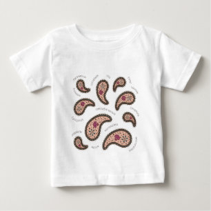 ゾウリムシペイズリー原生動物生物学 ベビーTシャツ